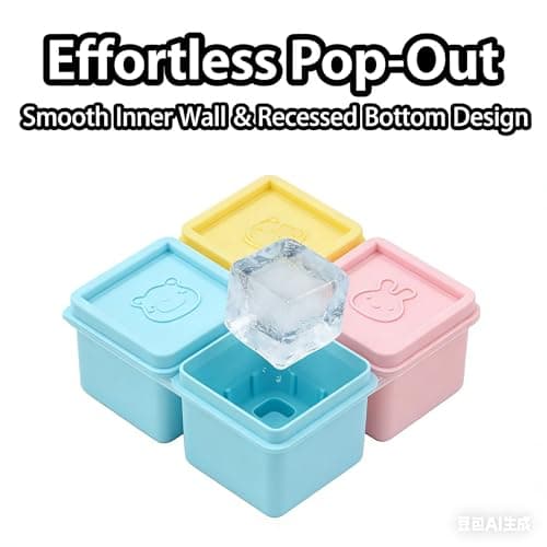 Silicone Ice Cube Trays 6 Pack with Lids BPA-Free Stackable Reusable Freezer Molds Easy Pop-Out & Clean Macaron Color for Whiskey Soup Yoghurt Meal Prep Perfect for Families Busy Professional - Thumbnail 3
