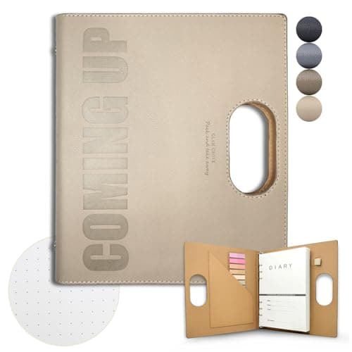 Dotted A5 Binder Portable Refillable Notebook - 5.8" x 8.3", 160 Pages of 100G Thick Paper, 6-Ring Design with Pen Loop and Index Tab Stickers - Ideal for Writing, Travel, Work, and School (Khaki) - Image 1