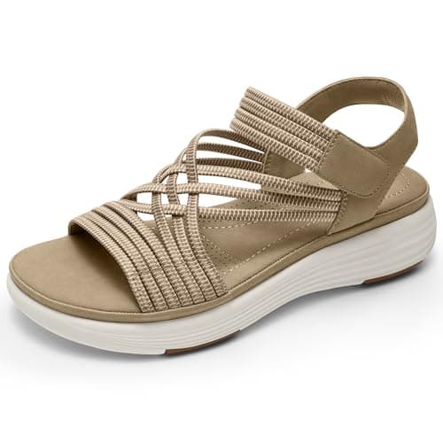 Vilanva Women's Comfortable Walking Sandals (Dark Khaki Size 9) - Image 1