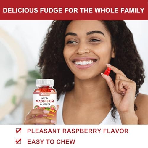 Cofure Triple Magnesium Complex 900 mg, Magnesium Glycinate, Citrate, Malate with Potassium, Calcium, Vitamin B6 for Calm & Sleep - Vegan, Non-GMO, Gluten Free - 60 Raspberry Gummies for Adults - Thumbnail 6