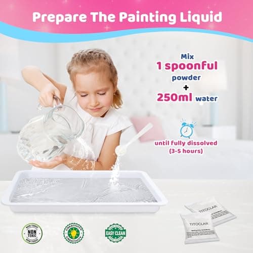 Titoclar Water Marbling Paint for Kids, Easter Basket Stuffers,Birthday Gifts for Kids 3+ Years Old,Arts and Crafts for Girls Boys Ages 8-12 6-8 3-5,STEM Science Toys - Thumbnail 3