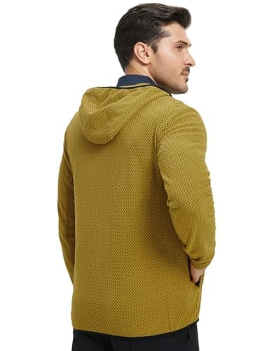 M MAELREG Fleece Hooded Jackets for Men Stretch Soft Warm Zip Up Hoodie with 5 Pockets for Outdoor Travel Golf - Thumbnail 2