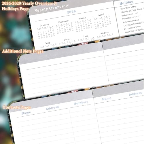 2026-2029 Pocket Planner/Calendar - Monthly Pocket Planner/Calendar with Pen Hold, July 2026 - June 2029, Inner Pockets and 63 Notes Pages, 6.6" x 3.7" - Thumbnail 4