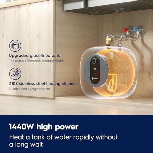 Electrolux Mini Tank Water Heater Electric 2026 Early Release, 4 Gallon On-Demand Under-Sink Instant Small Hot Water Heater Wall or Floor Mounted - Thumbnail 4
