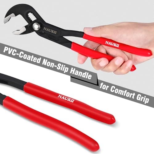 NAUKII 10inch Groove Joint Pliers ‌High Quality‌ Water Pump Plier for Home Repair‌ Comfortable Grip Tongue and Groove Pliers Motorbike Repair Adjustable Pliers - Thumbnail 5