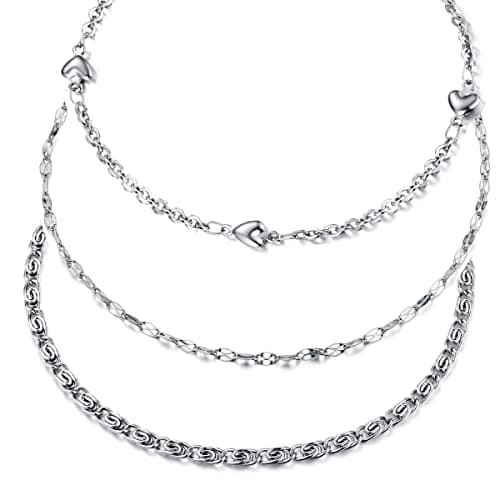 hoduar Ankle Bracelet for Women, Stainless Steel Anklets Set 8.2"+2" Adjustable Waterproof Foot Chain Jewelry Gift - Image 1