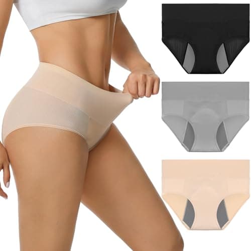 LOSWIE Incontinence Underwear for Women, 60ml Absorbency Period Underwear Heavy Flow Menstrual Panties Teens Ladies, Leakproof Washable Postpartum Panties, Holds Up to 8 Regular Tampons - Image 1