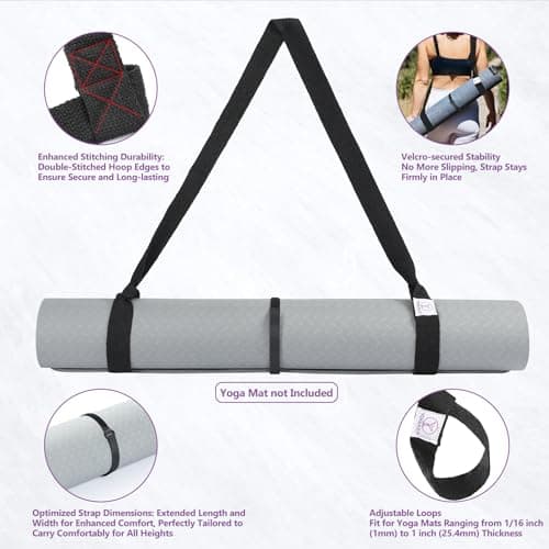 YOGAER Yoga Mat Strap Carrier, Adjustable Thick Straps Sling for Carrying Large Mats, Stretching Band [Mat Not Included] - Thumbnail 5