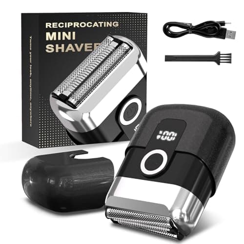 HENZILO Electric Foil Shaver for Men: Mini Electric Razor for Face/Beard - 3 Floating Blades Cordless Razor with LED Display - IPX7 Waterproof Wet Dry Shaving for Travel & Home, USB Type C - Image 1
