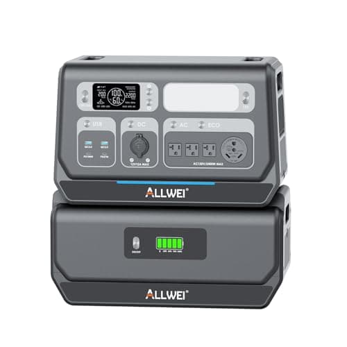ALLWEI 2400W Portable Power Station with B200 PRO Expansion Battery, 4096Wh LiFePO4, 3600W Super Power Mode, 1500W AC Charging & 1200W Solar Charging Generator for Camping Home Outdoor Emergency