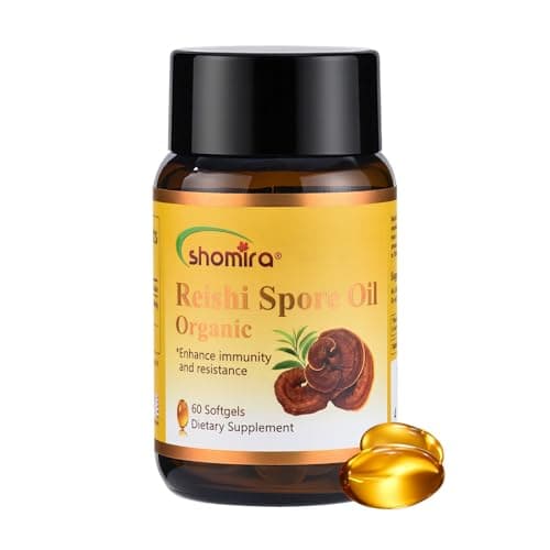 Shomira Organic Reishi Spore Oil, Immunity Support Dietary Supplement, Vegan Capsules with Ganoderma Triterpenes for Antioxidant & Wellness(60 Capsules) - Image 1