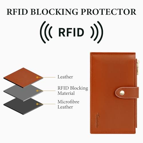 Travelambo Leather Wallets for Women Slim RFID Blocking Bifold Credit Card Holder Wallet - Thumbnail 4