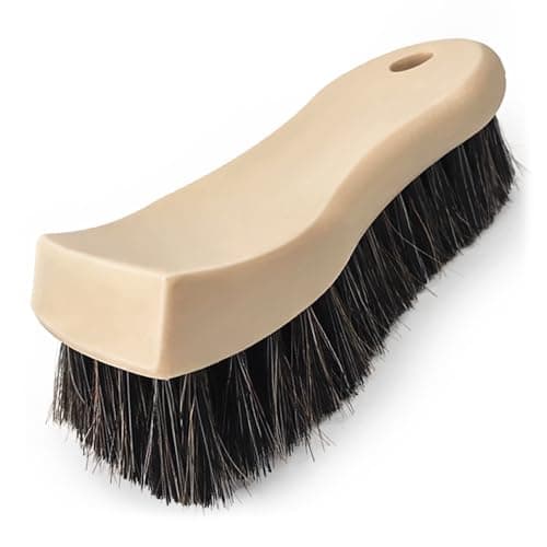 YeewayVeh Long Bristle Horse Hair Brush for Leather, Versatile Leather Cleaning Brush for Car Interior Seat, Carpet, Upholstery, Furniture and Shoes - Image 1