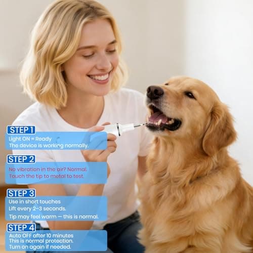 PATWING Dog Plaque Remover for Teeth,Pet Tooth Cleaner with LED Light,Cleaning Kit for Tartar and Stains,5 Adjustable Modes,Pet Teeth Cleaning kit,Suitable for Dogs and Cats (White) - Thumbnail 6