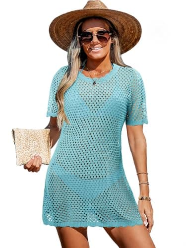 StunShow Long Cover Up Dress Beach Cover Up Swimsuit Coverup for Women LightBlue-2 L - Image 1