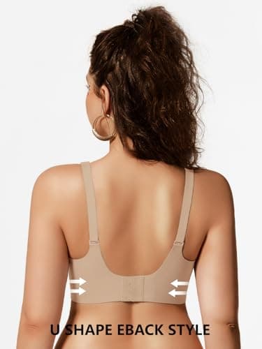 COCOMARTS Jelly Bras for Women No Underwire Scalloped Push Up Wireless Bralettes Seamless Soft Comfort Everyday Tshirt Bra Nude X-Large - Thumbnail 3