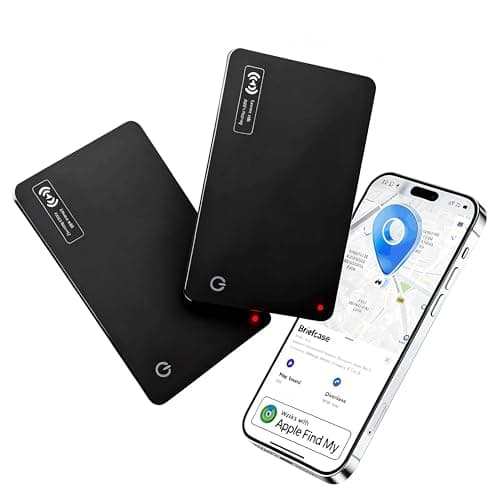 Wallet Tracker Card Work with Apple Find My, Ultra-Slim Rechargeable Tracking Card Credit Card Tracker for Wallet, Luggage, Passport (for iOS, 2 Pack) - Image 1