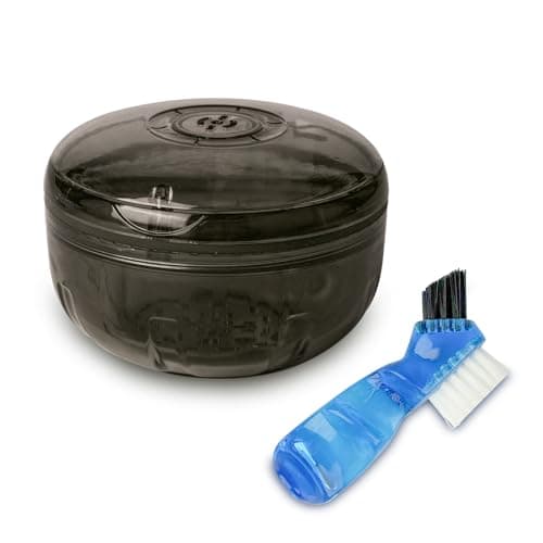 ACSKD Retainer Cleaning Case,Portable No-Leak Denture Cup Case with Dentures Brush Kit, Travel Retainer Cases with Vent Holes for Clear Aligner,Mouth Guards,Night Guard,Dentures (Black) - Image 1