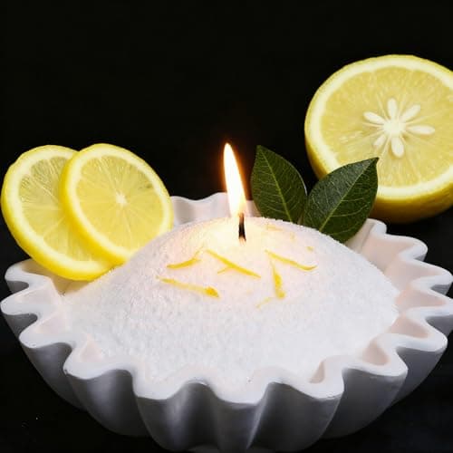 Aufien Candle Sand with Wicks,21.4 Oz Pearled Candle, DIY Bead Powder Sand Wax Making kit Refillable Non Toxic for Handmade, Wedding and Halloween Christmas Decorations White Fresh Lemon Scented - Image 1