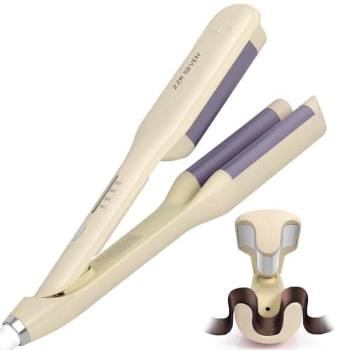 ZZR SEVEN Curling Iron Curling Wand Hair Crimper Waver, Hair Curler with Ceramic 3 Barrel for Women, Dual Voltage, Anti-Scald, Easy to Use, Green (Green)