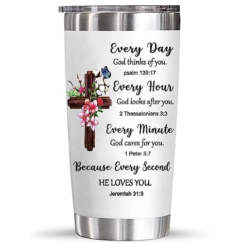 YXOTJHS Christian Gifts for Women, Inspiration Religious Gifts, Bible Verse Encouragement Gifts, Thank You & Birthday Gifts for Women, Mom, Friend, Sister - 20 Oz Stainless Steel Tumbler - Image 1