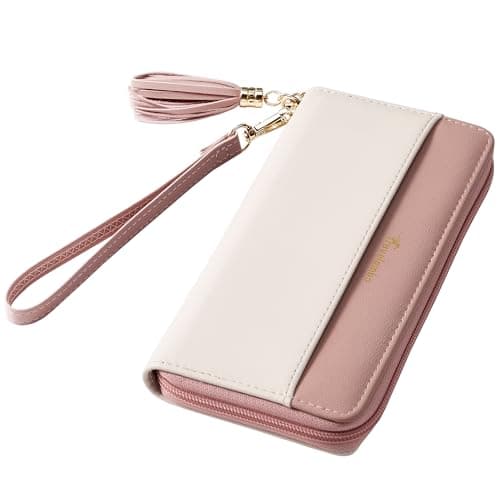 Travelambo Womens Wallet Tassel Bifold Ladies Cluth Wristlet Wrist strap Long Purse - Image 1