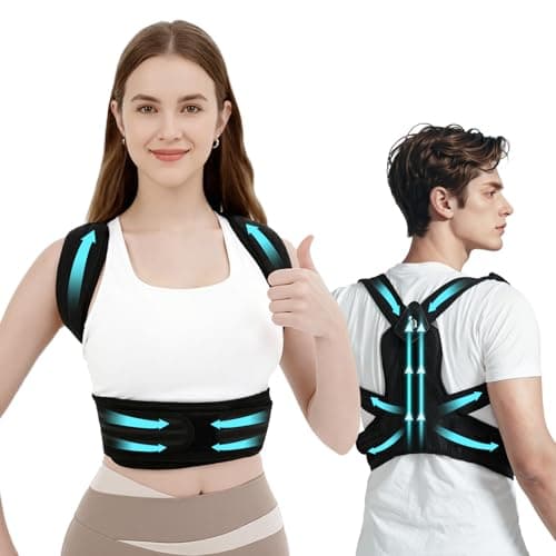 DEZIYUA Posture Corrector Back Brace for Women and Men, Shoulder Straightener, Adjustable Back Support Brace, Back Pain Relief – Slouching, Scoliosis, Hunchback, Hump, Thoracic, Spine Alignment – with Adjustable Shoulder Straps, Posture Support. Posture Corrector Back Brace - L (Underbust 31''-37'') - Image 1