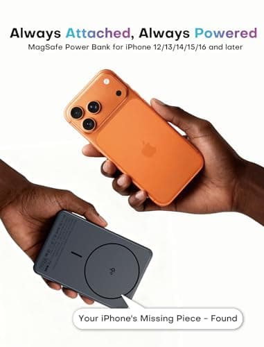 Enyneo Mag.Safe Portable Charger, 10000mAh Battery Pack - Qi2 Certified, 22.5W Fast Charging Wireless Magnetic Power Bank for iPhone 17/ Air/ 16/15/14/13/12 Series, Travel Camping Essential-Grey - Thumbnail 4