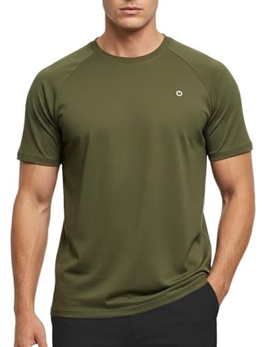 PATPAT Men's Quick Dry Workout T-Shirts Rash Guard Swim Shirts Moisture Wicking Tee for Athletic, Beach, Hiking, Army Green, XXL - Image 1