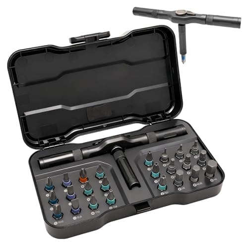 OSTTE 24 in 1 Magnetic Ratchet Screwdriver Set with S2 Steel Bits – Precision Tool Kit for Electronics, Bicycle, Furniture & Home DIY – Includes Ratchet Handle and Storage Case, Gifts for Men - Image 1