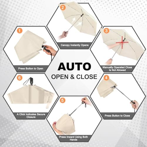 Lejorain Compact Packable Umbrella Automatic - Small Travel Umbrellas Flat Lightweight Unbreakable Strong Umbrella for Wind and Rain - Thumbnail 4