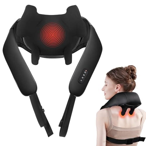 Shiatsu Neck Massager for Pain Relief Deep Tissue, Cordless Shoulder and Back Massager with Heat, Kneading Whole Body Massager Use for Home Office Car, Gifts for Mom Dad Him Her - Image 1