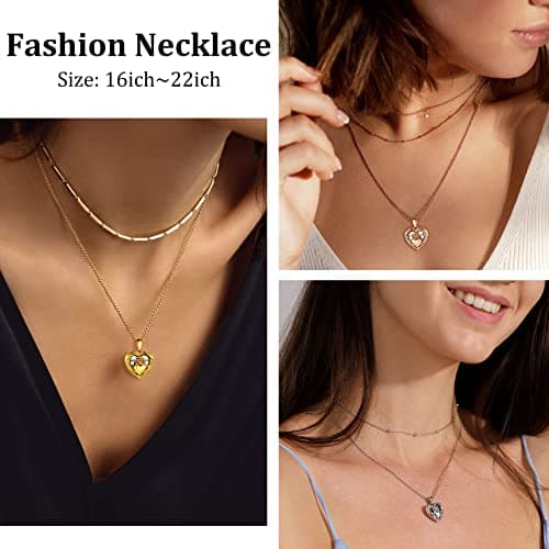 Bestyle Silver Rose Gold Heart Locket Necklace for Women Cute Irish Claddagh Lockets Love Message Photo Pendant Dainty Memorial Custom Locket Jewelry Gift, 18"+2" Chain - Thumbnail 3