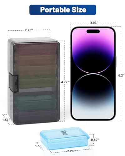 Weekly Pill Organizer - Pill Box 7 Day, Cotatoc Daily Pill Case with Large Capacity Compartments, Medicine Pill Organizer for Travel, Fish Oil Vitamins and Supplements - Thumbnail 5