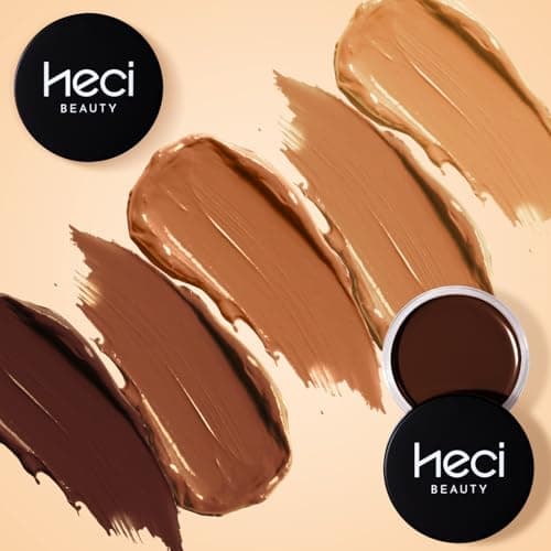 HECI BEAUTY Cream Bronzer with Brush, Creamy & Highly Pigmented Formula, Blendable Cream Contour Makeup with a Natural, Matte Finish - Buildable Formula for Shimmer-Free, Deep, 0.7 Oz - Thumbnail 2