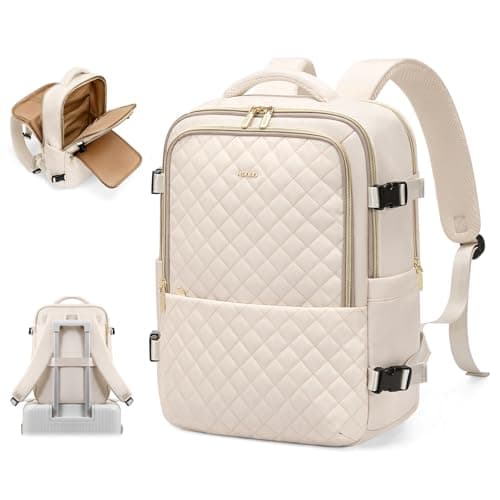 MDODO Travel Backpack for Women Men - Large Carry on Backpack fits 15.6" Laptop Lightweight Travel Bag Daypack Waterproof Causal Bookbag Backpack for College,Work,36L, Beige - Image 1
