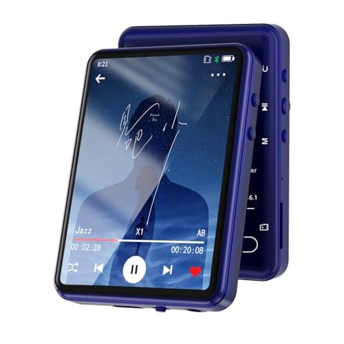 Tengsen MP3 Player with Bluetooth 5.3 – Portable Music Player with Speaker,FM Radio,E-Book,Shuffle/Repeat Play,Full Touch Screen MP3 Player for Meetings,Lectures,Fitness,SD Card Slot,64GB Blue - Image 1