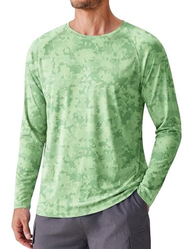 PINSPARK Men's Fishing Shirts Long Sleeve UV Protection Tshirts Lightweight Quick Dry Swimming Shirts Gym Workout T-Shirts Camouflage - Image 1