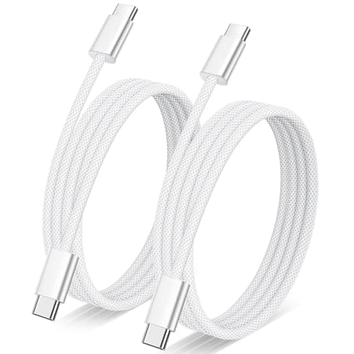 3FT Woven Charger Cable for Apple, USB C to USB C Cable 60W Braided Type C Fast Charging Cord Compatible for iPhone 17 Pro Max/17 Air/16 Pro Max/iPhone 15/15 Pro Max/iPad Pro/AirPods (2 Pack) - Image 1