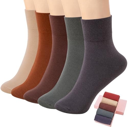 HUGSWEET Thin Soft Cotton Crew Socks for Women Ankle above Bootie Socks Gifts for Women 5-10 Pairs - Image 1