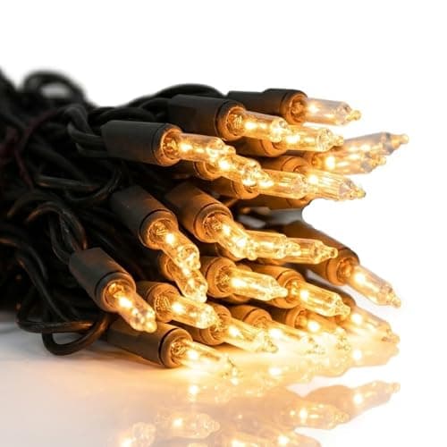 Vigdur 21ft 100 Count String Lights on Brown Wire Cord, UL Approved for Indoor/Outdoor Use, Connectable 120V Clear Outdoor Lights for Xmas Patio Home Party Garden Decor(Warm White) - Image 1