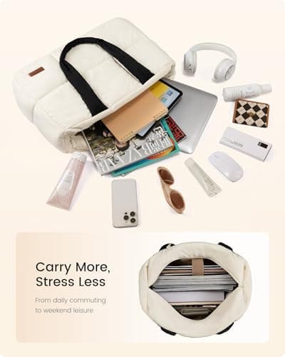 LOVEVOOK 15.6 Inch Laptop Bag for Women, Waterproof Work Tote Zippered for Office Daily - Thumbnail 5