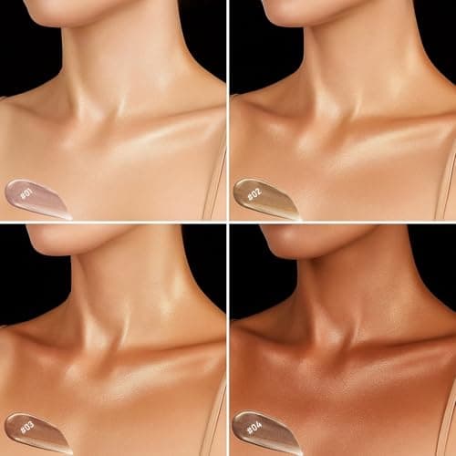 Glow Bronzing Drops – Lightweight Liquid Luminizer Bronzer for Face & Body, Dewy Highlighter Serum for Sun-Kissed Radiance, Moisturizing Illuminator Shimmer Makeup 1.6 Fl Oz (04#/ Rich Bronze Glow) - Thumbnail 6