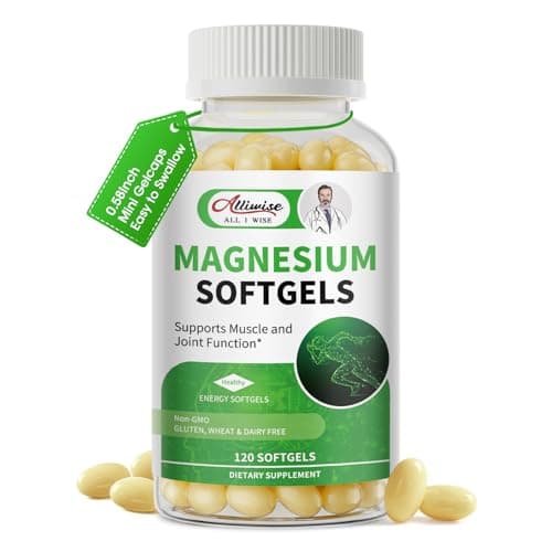 Magnesium Glycinate 500mg Softgels Supplement, Small Easy to Swallow Magnesium Gelcaps High Absorption for Night Leg&Sleep Support, Muscle&Bone, Calm, Non GMO, 120 Gelcaps, 60 Day Supply - Image 1