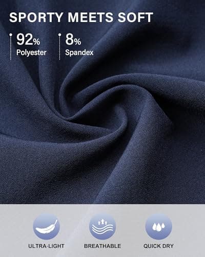 Stelle Women's 2 in 1 Running Shorts Athletic Workout Gym Shorts High Waisted Shorts with Liner Zipper Pockets (Navy, Small) - Thumbnail 6