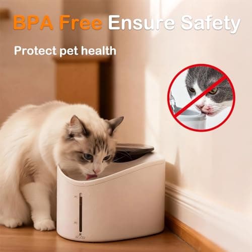 Wireless Cat Water Fountain, BPA-Free Ensure Safety, 2.5L/84oz App Control Smart Pet Water Fountain Rechargeable Battery Operated with Hydration Tracking, Ultra-Quiet Automatic Cats Dog Dispenser - Thumbnail 2