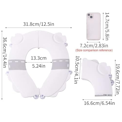 DIJIAMEIYA Portable Potty Training Seat for Toddlers, Foldable Travel Toilet with Non-Slip & Anti-Pinch Design, One-Handed Quick Release, Universal Fit for Most Toilets(Gray) - Thumbnail 3