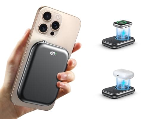 10,000mAh Magnetic Power Bank,Wireless Portable Charger with USB-C Cable,USB C in&Out Fast Charging Battery Pack,Travel Essentials Powerbank for iPhone 16/15/14/13/12 Series,Apple Watch Series,Airpods - Image 1