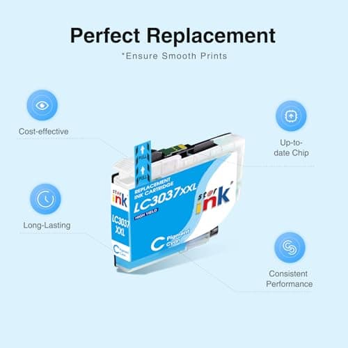 LC3037 XXL Ink Cartridges Replacement for Brother LC3037 Ink Cartridge Compatible with Brother MFC-J5845DW Ink MFC-J6545DW MFC-J6945DW MFC-J5945DW Printer LC3037 bk/c/m/y Ink Cartridges-4Pk - Thumbnail 6