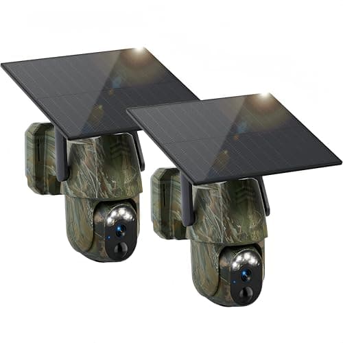 4G LTE Cellular Trail Cameras, Built-in SIM Card No WiFi Needed Solar Game Camera, Motion Activated, 2K 360°View Live Streaming, Color Night Vision, Remote Access, IP65 Waterproof Trail Cam 2 Pack - Image 1